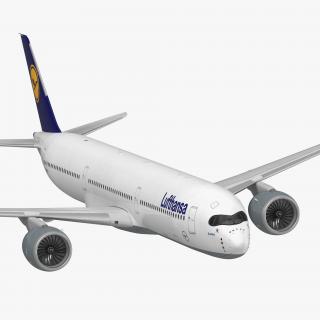 3D Airbus A350-1000 Lufthansa Rigged model