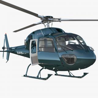 3D Helicopter Eurocopter AS-355N Rigged