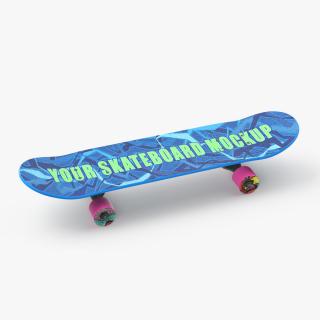 3D model Classic Skateboard Face Blue Mockup