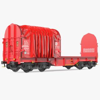 DB Cargo Coil Transporter Tarpaulin Freight Wagon No Interior Clear 3D