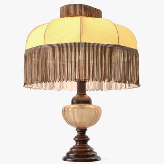 Traditional Table Lamp Turned On 3D