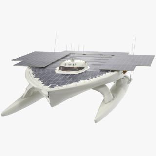 3D Electric Solar Powered Boat Simple Interior model