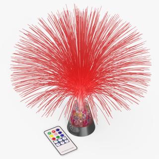 3D Fiber Optic Fountain Lamp with Remote Red