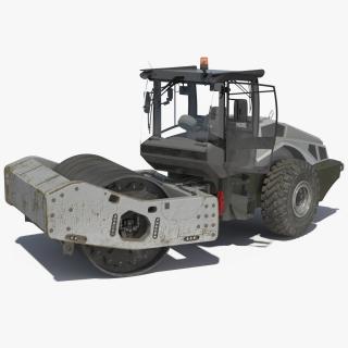 Heavy Duty Single Drum Compactor Dirty Rigged for Maya 3D model