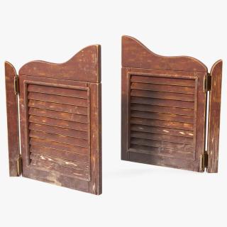 3D model Rustic Saloon Doors Rigged for Cinema 4D