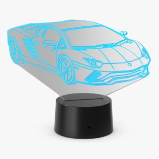 3D model Acrylic Hologram Lamp Car Blue