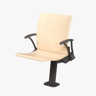 Auditorium Chair Light Wood 3D