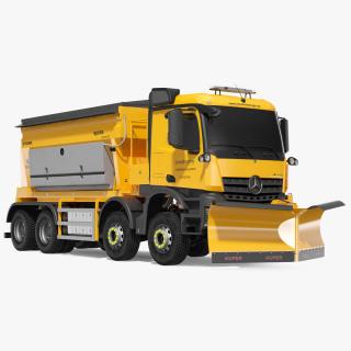 3D Mercedes 8x6 Arocs Gritter Truck Simple Interior model