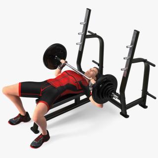 Athlete Bench Press Pose 3D model