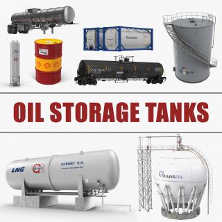 3D model Oil Storage Tanks Collection 3