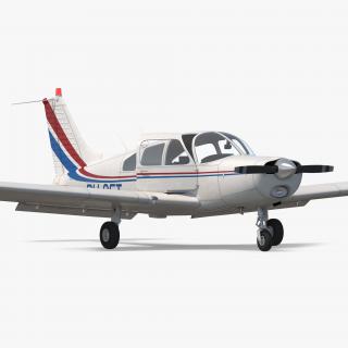 Civil Utility Aircraft Piper PA-28-161 Cherokee Rigged 3D model