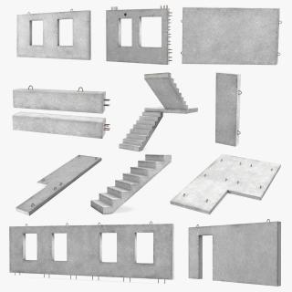 3D Precast Concrete Panels Big Collection model