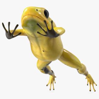 Phyllobates Terribilis Yellow Jumping Pose 3D