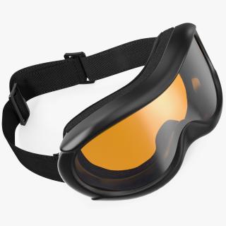 Ski Goggles Yellow Glass 3D model