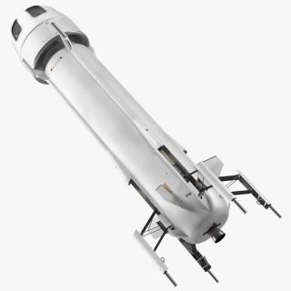 3D model Suborbital Launch Vehicle Rocket Booster with Crew Capsule Rigged