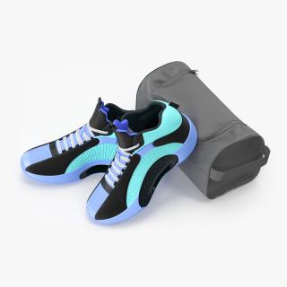 Workout Shoe Bag and Basketball Shoes 3D