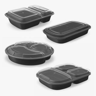 3D Plastic Food Containers with Clear Lid Collection 2