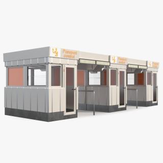 3D Airport Passport Control Counter White model