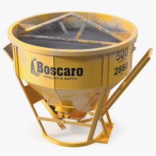 Concrete Bucket with Mortar Cement 3D model