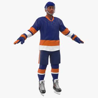 3D model Hockey Player Blue Rigged
