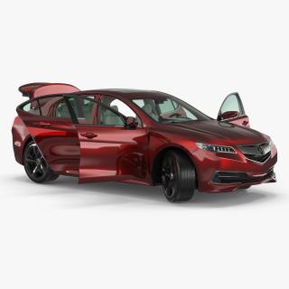 3D Acura TLX 2015 4dr Sedan Rigged