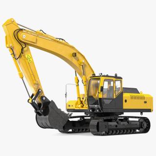 3D Large Hydraulic Tracked Excavator model