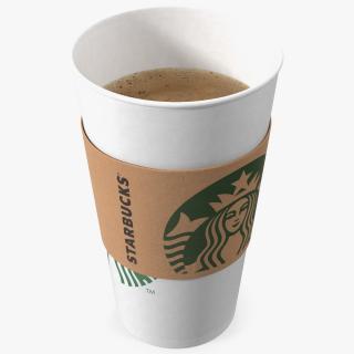 3D Starbucks Paper Cup With Coffee