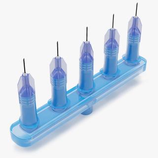 3D Multi Injector 5 Needles Straight Blue model