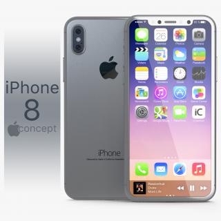 3D Iphone 8 Concept Silver model