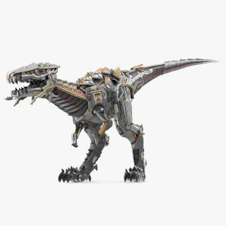 Mechanical Dinosaur Rex Attack Pose 2 3D