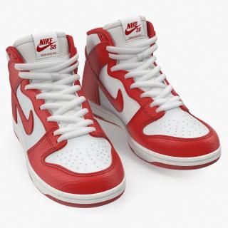 3D Nike Skateboarding Shoe Dunk High Pro Red