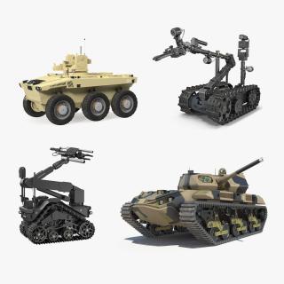 3D model Rigged Military Robots Collection 3