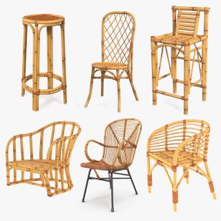 3D Bamboo Chairs Collection 3