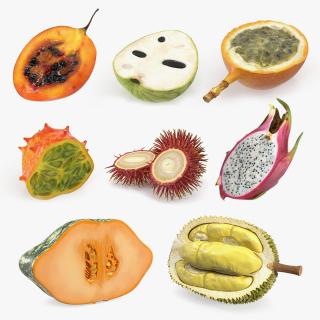 3D Cutted Exotic Fruits Collection 4 model