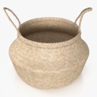 3D Foldable Wicker Straw Basket model