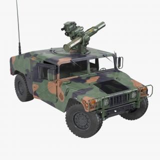 HMMWV TOW Missile Carrier M966 Camo Rigged 3D