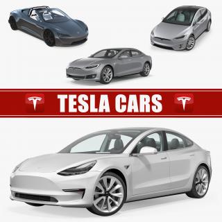 3D Tesla Cars Collection 3 model