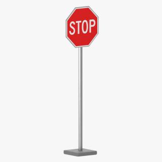 Road Sign Stop 3D model