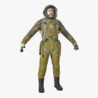 3D model Astronaut Wearing Space Suit Strizh