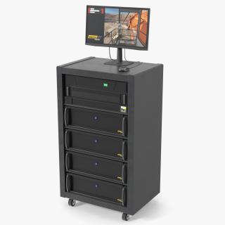 Server Rack with Computer and Monitor 3D