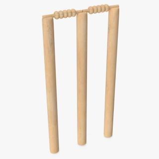 3D Wooden Cricket Stumps