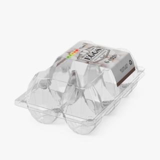 Empty Plastic Packaging for Six Chicken Eggs 3D model