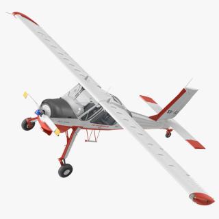 PZL 104 Wilga Airplane White Simple Interior 3D model