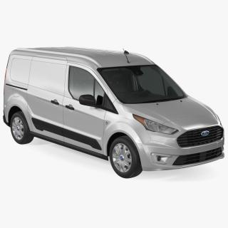 3D Ford Transit Connect Tailgate Silver Rigged model