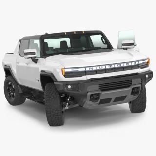 3D GMC Hummer EV Pickup White Rigged model