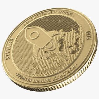 Stellar Lumens XLM Physical Coin Gold 3D