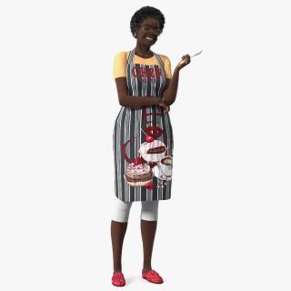 Kitchen Style Afro American Grandma Standing 3D model