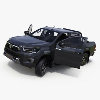 3D model Toyota Hilux 2022 Black Rigged