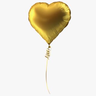 3D Heart Shaped Foil Balloon Matte Gold