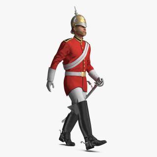 3D Queens Royal Soldier Lifeguards Cavalry Rigged